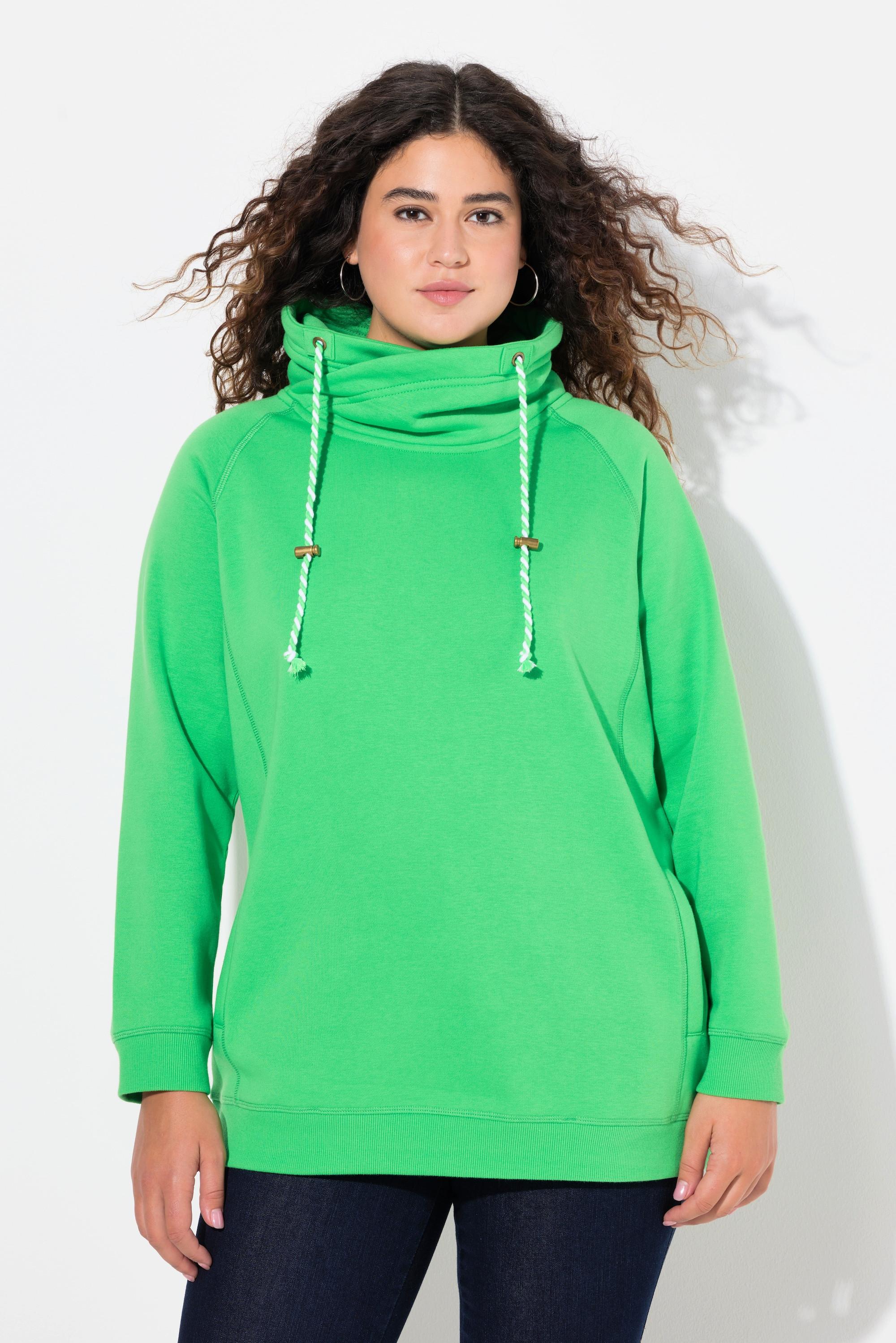 Ulla Popken  Sweatshirt, weiter Stehkragen, Taschen, Raglan-Langarm 