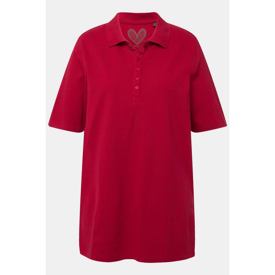 Ulla Popken Polo Piqué Abbottonatura Velluto Mezza Manica  