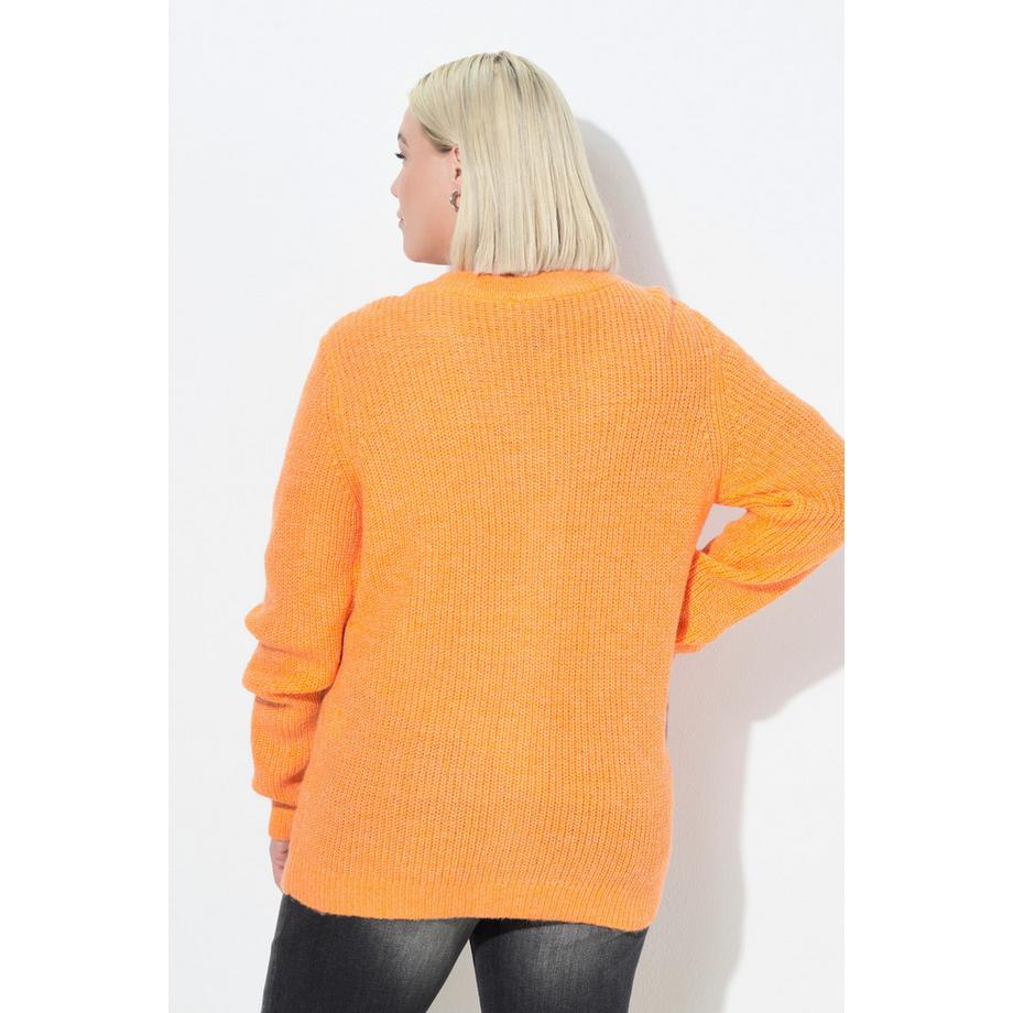 Ulla Popken Cardigan in maglia a coste scollo a V maniche lunghe  