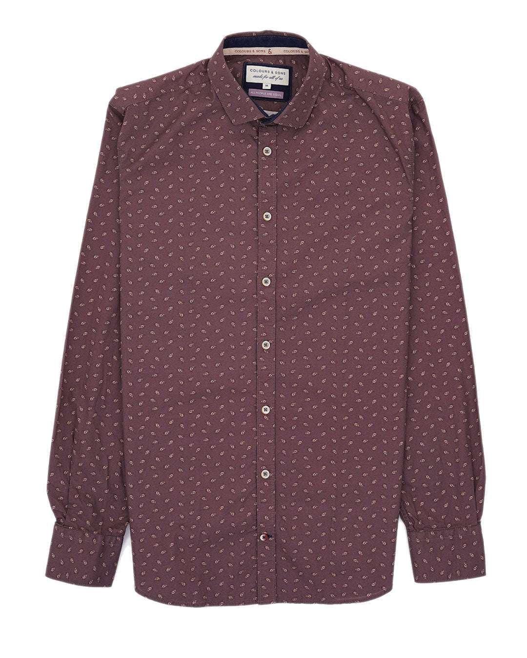 Image of Hemden Shirt-paisley Print Herren Rot Bunt M