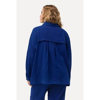 Ulla Popken  Camicia in mussola dal taglio oversize con collo da camicia e maniche lunghe 