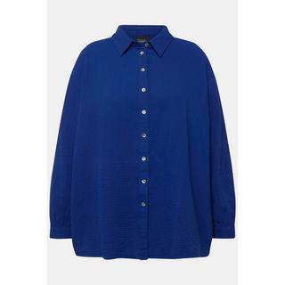 Ulla Popken  Camicia in mussola dal taglio oversize con collo da camicia e maniche lunghe 