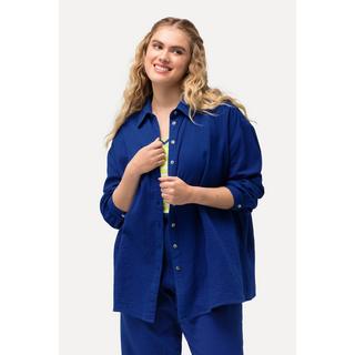 Ulla Popken  Camicia in mussola dal taglio oversize con collo da camicia e maniche lunghe 