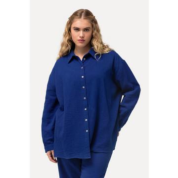 Camicia in mussola dal taglio oversize con collo da camicia e maniche lunghe