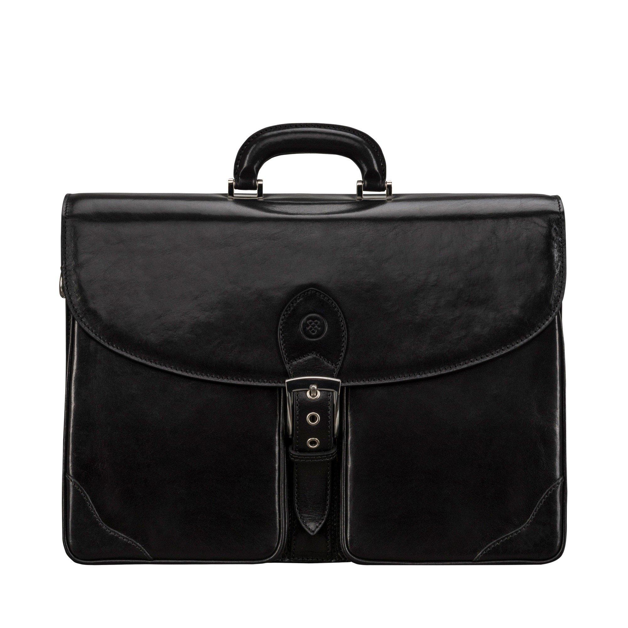 Image of Tomacelli3 - Leder Aktentasche Mit 3 Großen Innenfächern Unisex Schwarz ONE SIZE