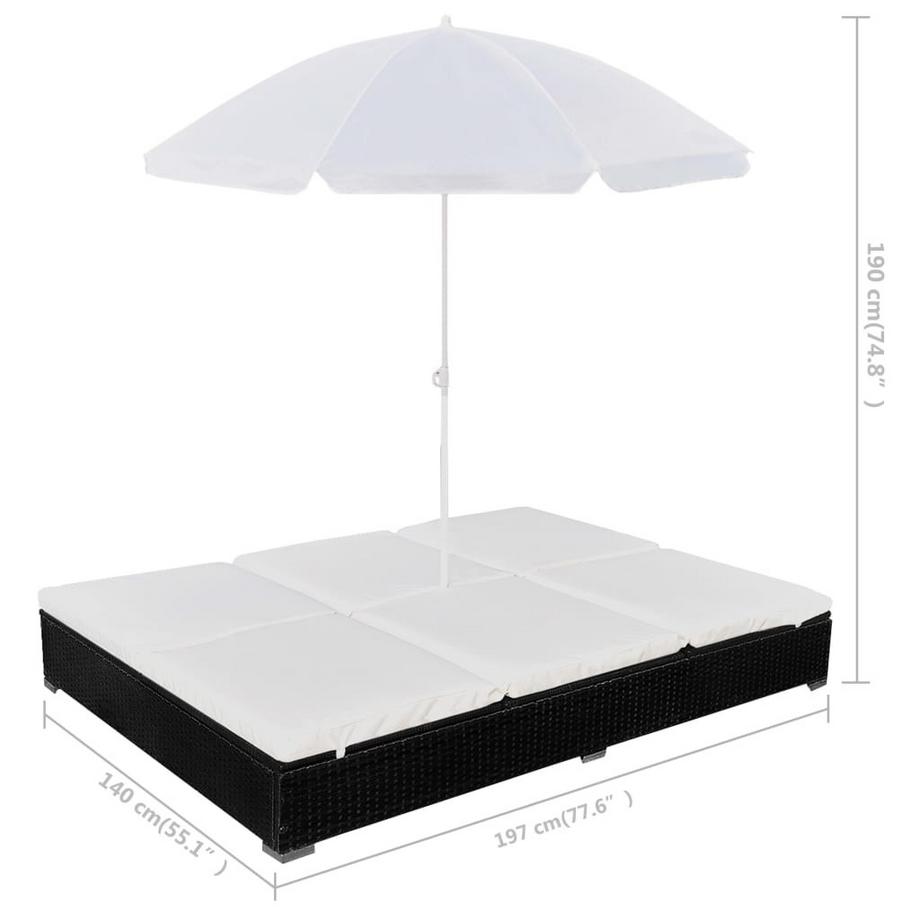 VidaXL Sonnenliege poly-rattan  