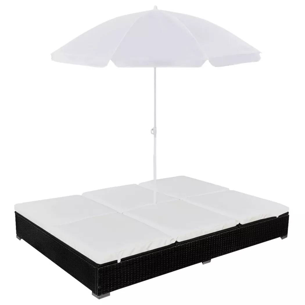 VidaXL - Sonnenliege poly-rattan, One Size, Schwarz