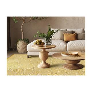 Vente-unique  Tappeto in Vinile con motivi fiori 120 x 180 cm Giallo e Bianco - CAPUCINA 