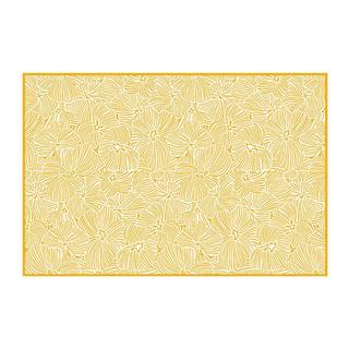 Vente-unique  Tappeto in Vinile con motivi fiori 120 x 180 cm Giallo e Bianco - CAPUCINA 