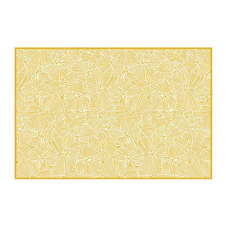 Vente-unique  Tappeto in Vinile con motivi fiori 120 x 180 cm Giallo e Bianco - CAPUCINA 