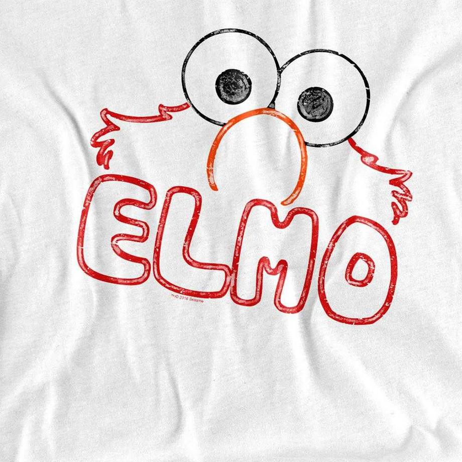 Sesame Street Maglietta Manica Lunga con Stampa Elmo  