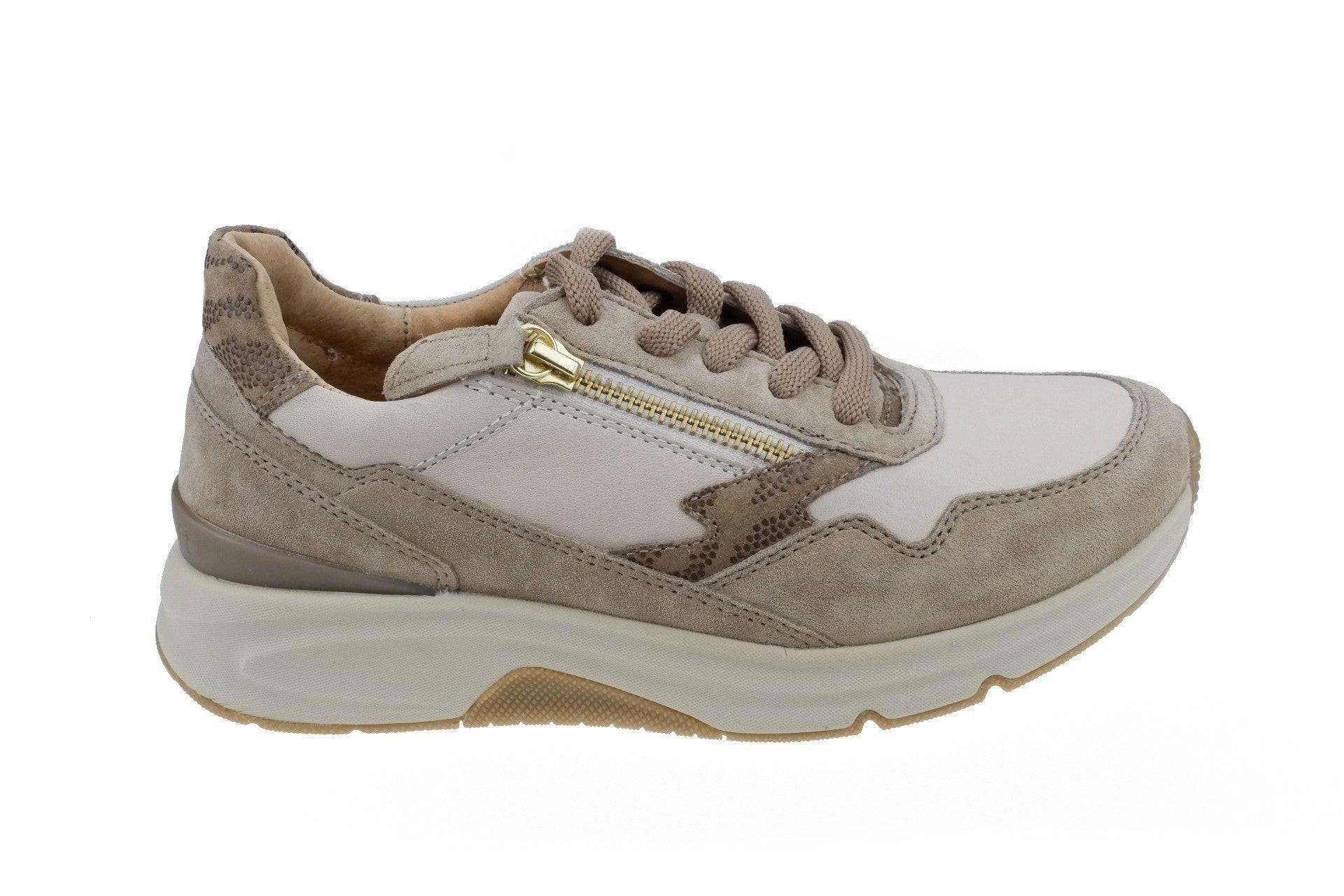 Image of Leder Wandersneaker Damen Beige 37