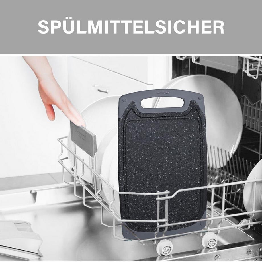 Alopini Schneidebrett-Set, Küchenschneidebretter mit rutschfesten Füßen und tiefer Saftrille  