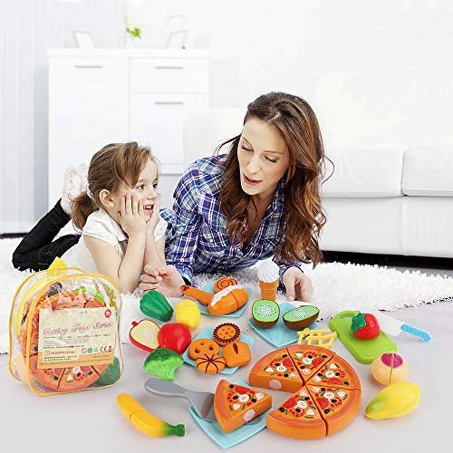 Activity-board  36 Stück Kinderteeset, Spielzeugkoffer, Teeparty-Rollenspiel für kleine Mädchen, Zinnteeset mit Teefilterbeuteln und Zitronenscheiben, 13 Stück Dessertspielzeug für Kinder (Einhorn) 