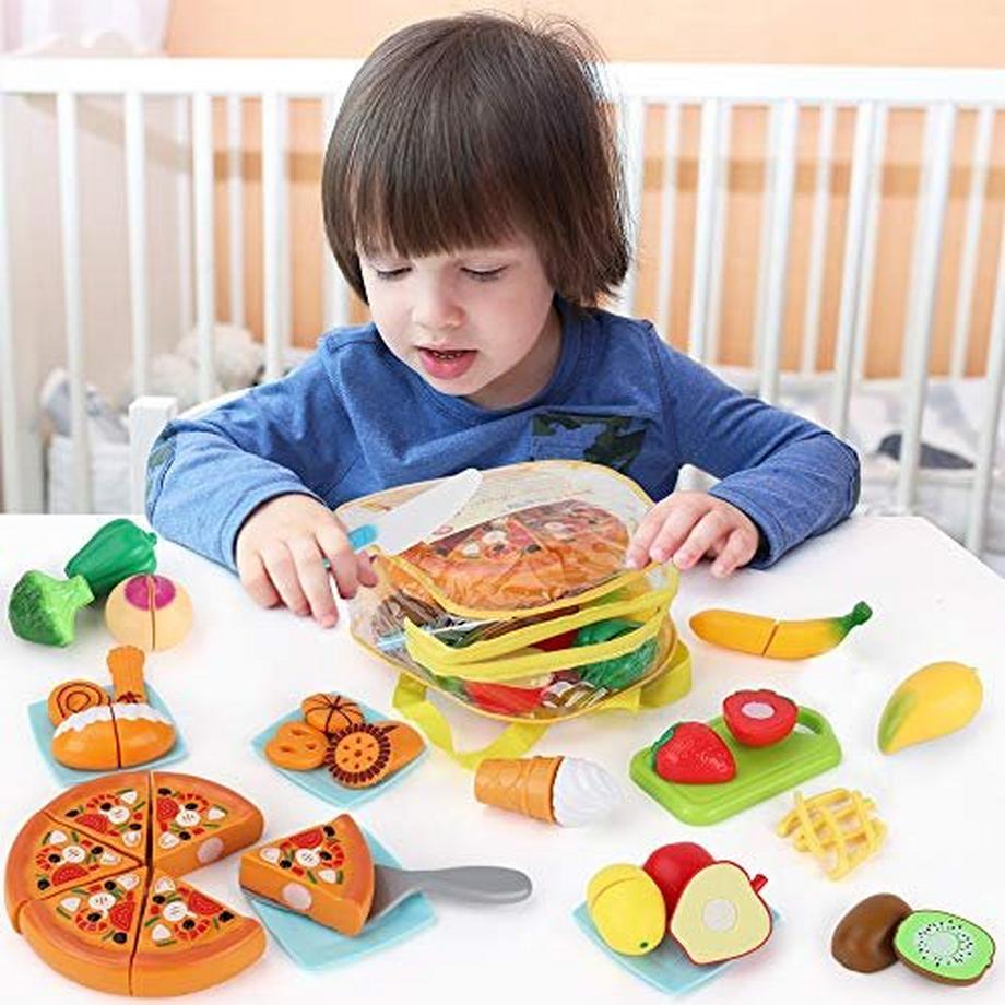 Activity-board  36 Stück Kinderteeset, Spielzeugkoffer, Teeparty-Rollenspiel für kleine Mädchen, Zinnteeset mit Teefilterbeuteln und Zitronenscheiben, 13 Stück Dessertspielzeug für Kinder (Einhorn) 