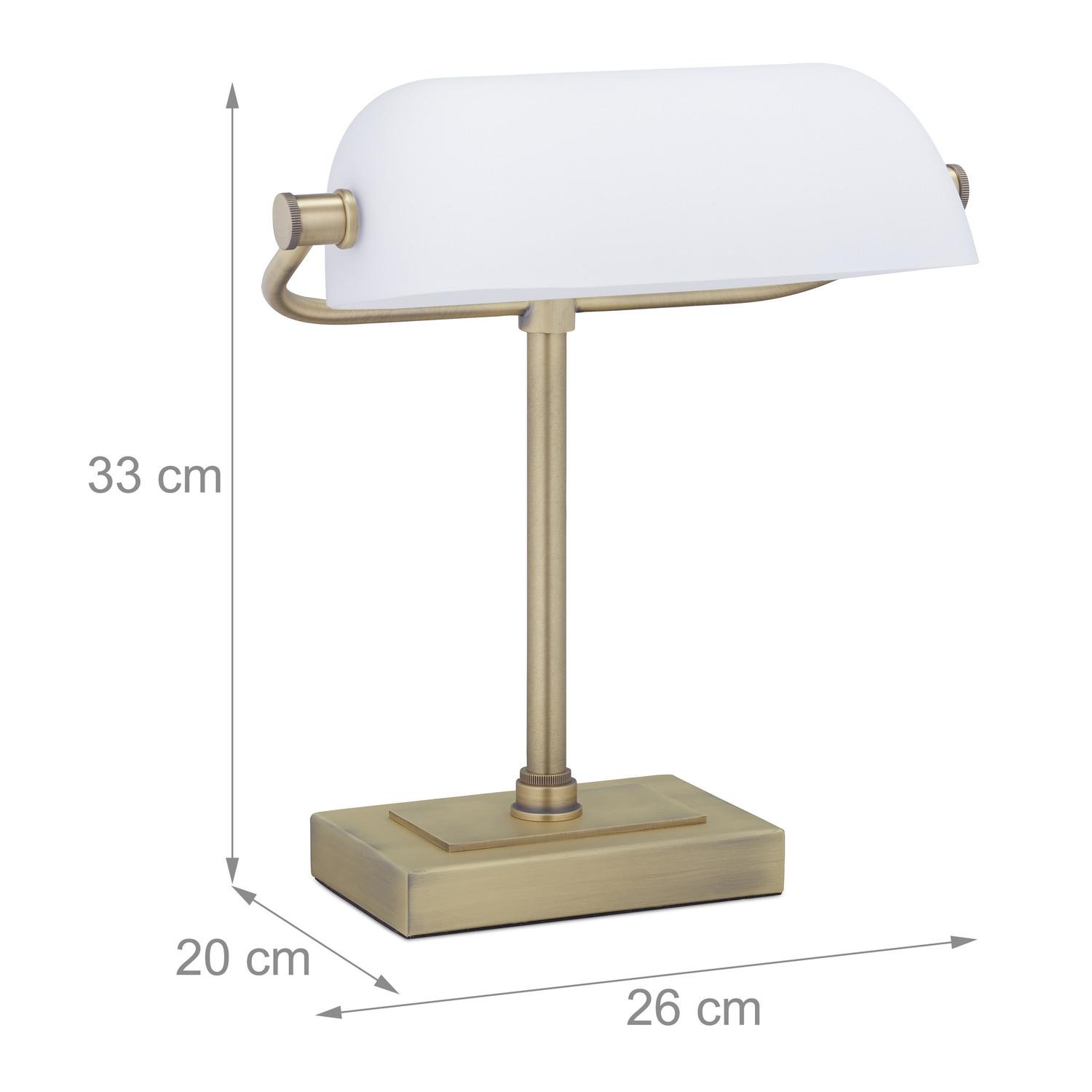 B2X Lampada da banchiere con paralume bianco  