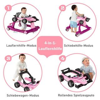 Northix  4 in 1 Lauflernhilfe Lauflernwagen klappbar mit Einstellbarer Höhe 15kg Belastbar Violett 