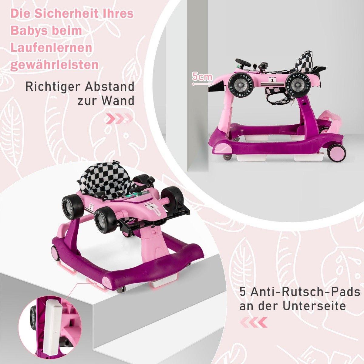 Northix  4 in 1 Lauflernhilfe Lauflernwagen klappbar mit Einstellbarer Höhe 15kg Belastbar Violett 