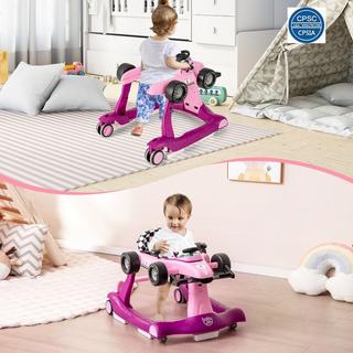 Northix  4 in 1 Lauflernhilfe Lauflernwagen klappbar mit Einstellbarer Höhe 15kg Belastbar Violett 