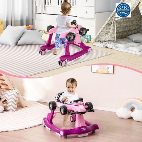 Northix  4 in 1 Lauflernhilfe Lauflernwagen klappbar mit Einstellbarer Höhe 15kg Belastbar Violett 