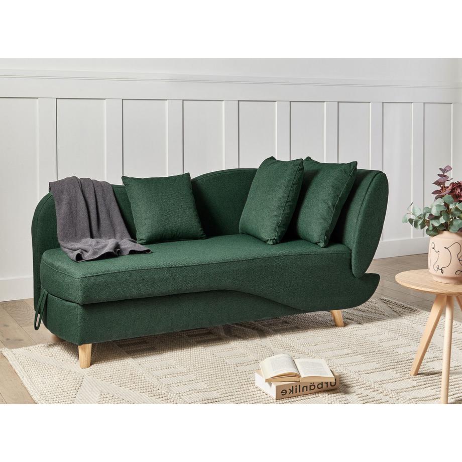 Beliani Rechtsseitige Chaiselongue aus Kunstleinen  MERI  