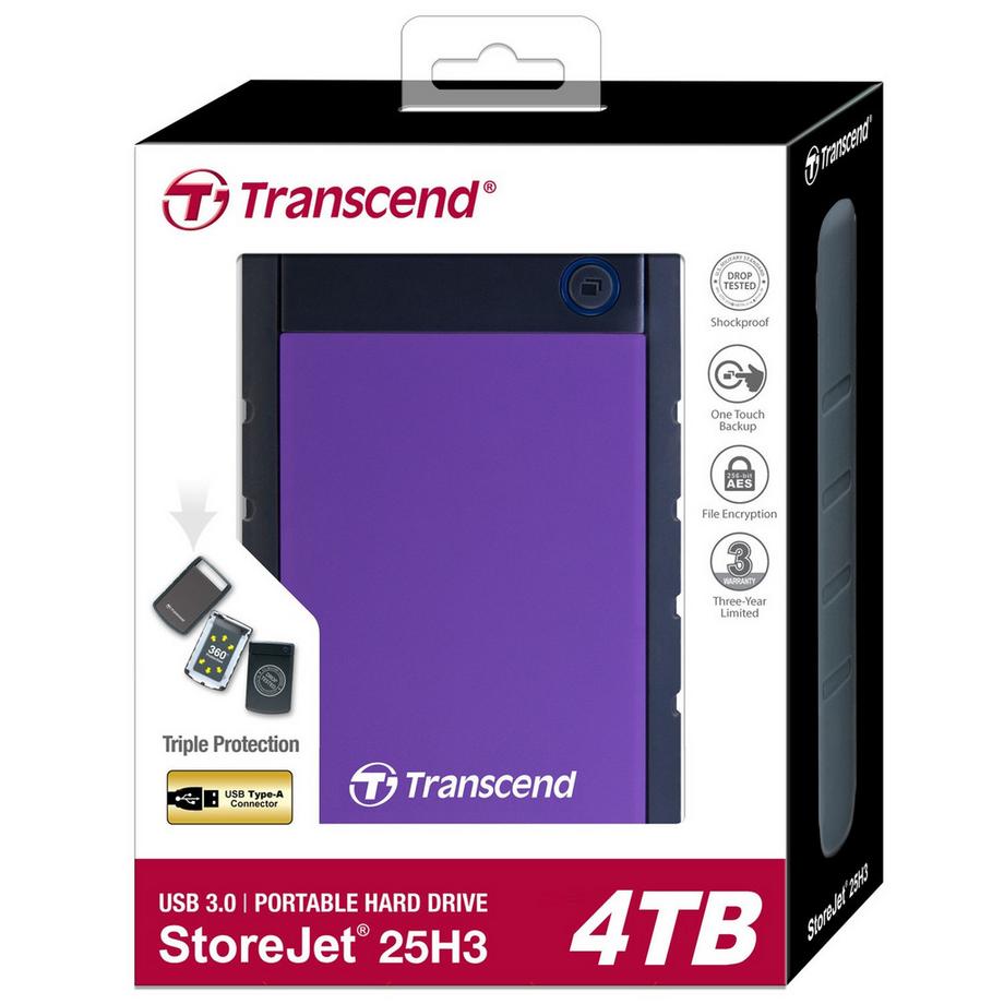 Transcend  HDD portatile StoreJet 2,5" 4TB USB 3.1 Gen 1 Viola 