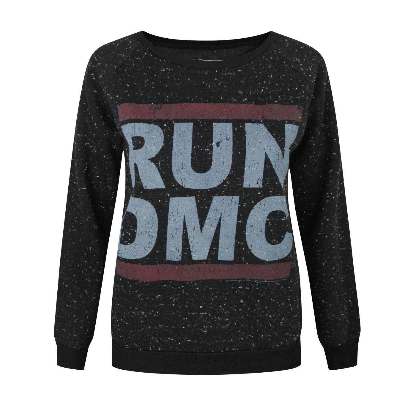 Image of Pullover Mit Rundmclogo, Gesprenkelt Damen Charcoal Black S