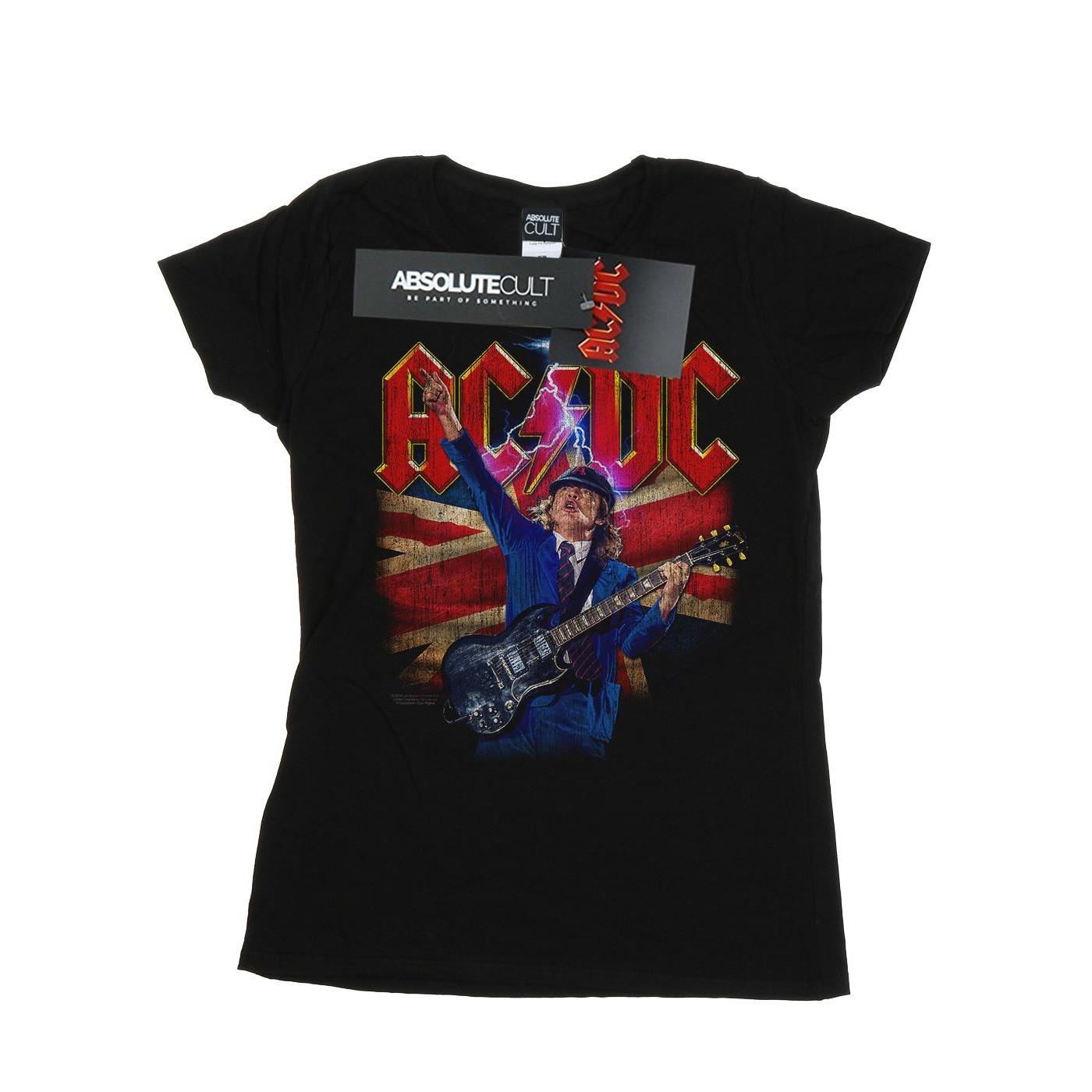 Image of Acdc Angus Union Flag Lightning Tshirt Damen Schwarz M