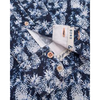 Colours & Sons  Hemden Shirt Blue Pineapples Print 