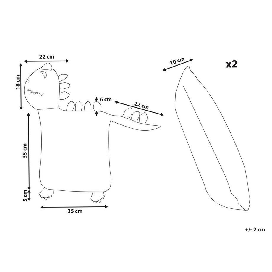Beliani Dekokissen 2er Set aus Baumwolle  DINOS  