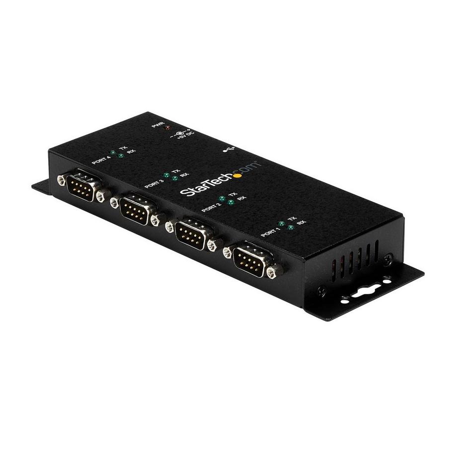 STARTECH.COM  Hub adattatore seriale USB a DB9 RS232 4 porte - Guide DIN industriali e montabile a parete 