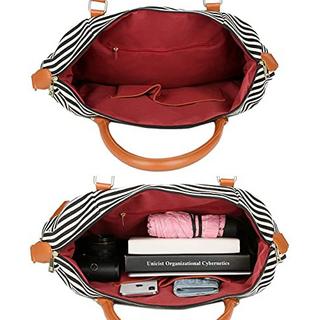 Only-bags.store  Reisetaschen  Leder Wasserdicht Canvas Weekender Tasche 