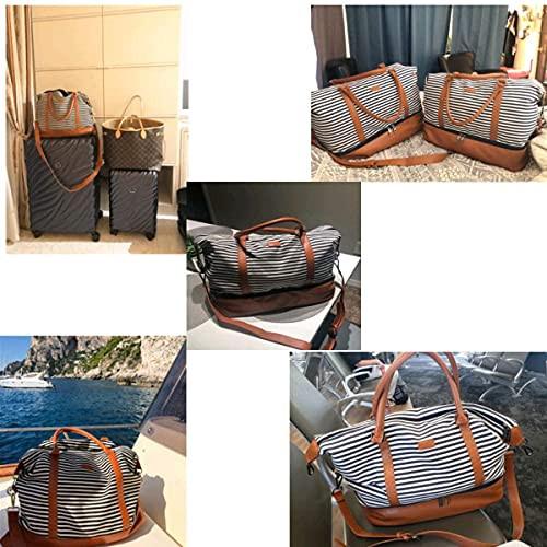 Only-bags.store  Reisetaschen  Leder Wasserdicht Canvas Weekender Tasche 