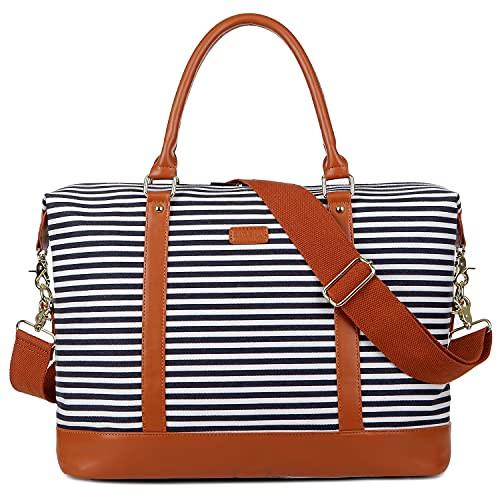 Image of Reisetaschen Leder Wasserdicht Canvas Weekender Tasche Damen Multicolor ONE SIZE