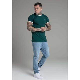 Sik Silk  T-Shirt Ringer T-Shirt in Green 