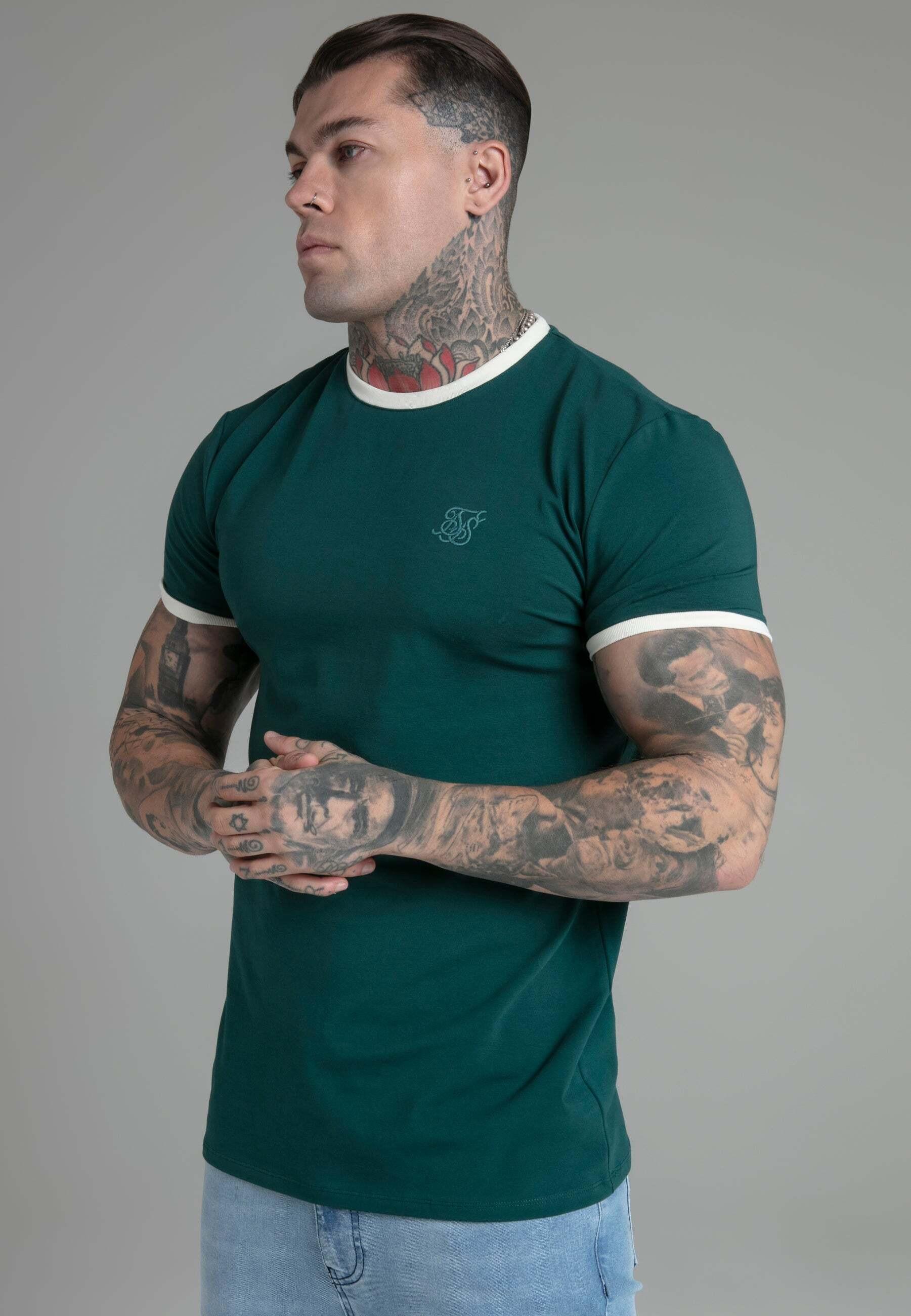 Sik Silk  T-shirt Ringer T-Shirt in Green 