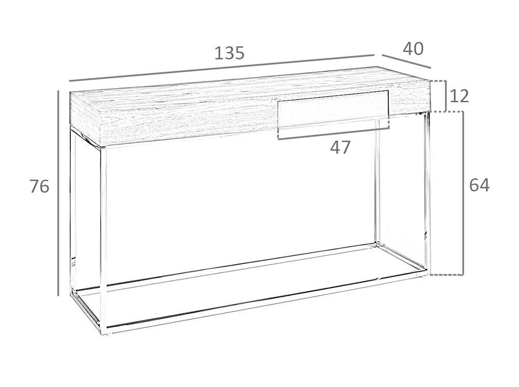 ANGEL CERDA  Console d'accueil en bois et acier 