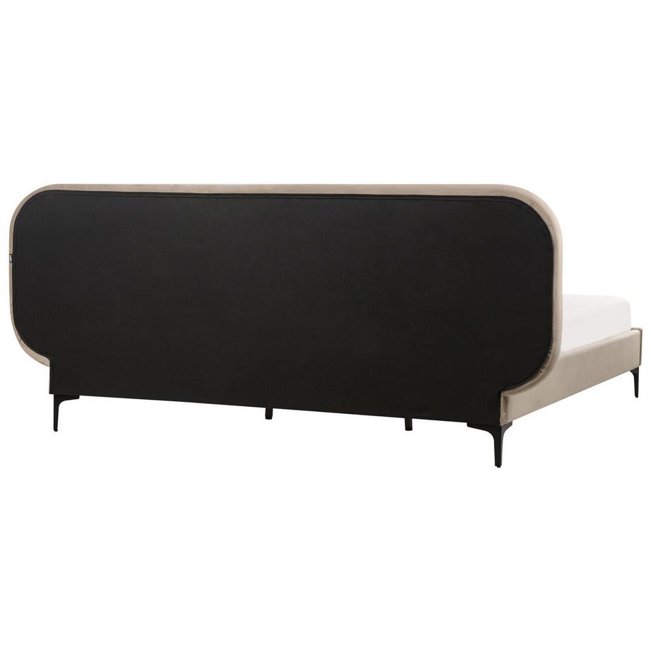 Beliani Lit avec sommier en Velours Moderne SUZETTE  