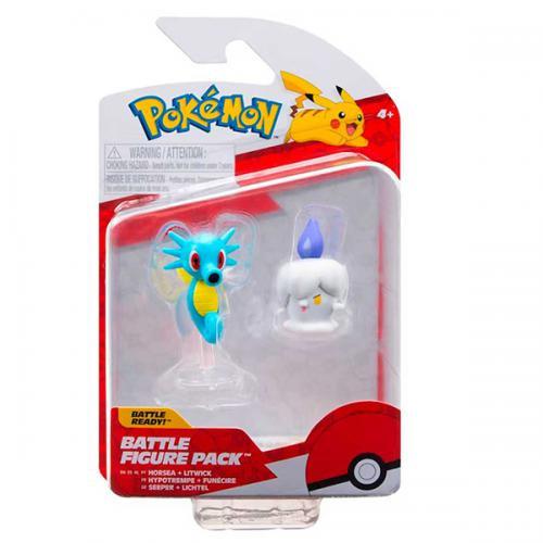 Image of Mf Pokemon Battle Figure Set 2pack Litwick/horsea 5cm Unisex