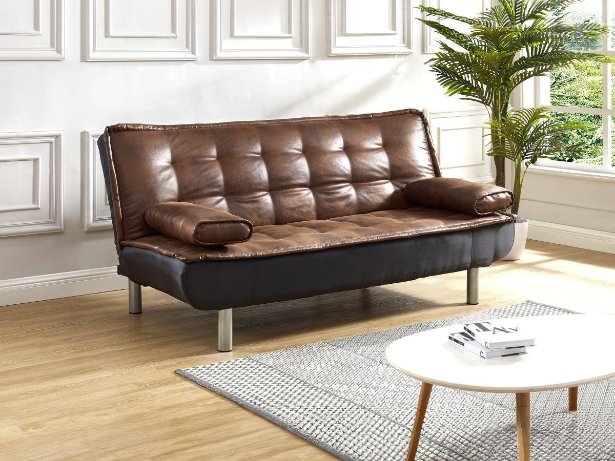 Vente-unique Schlafsofa Klappsofa - Microfaser - MISHAN  