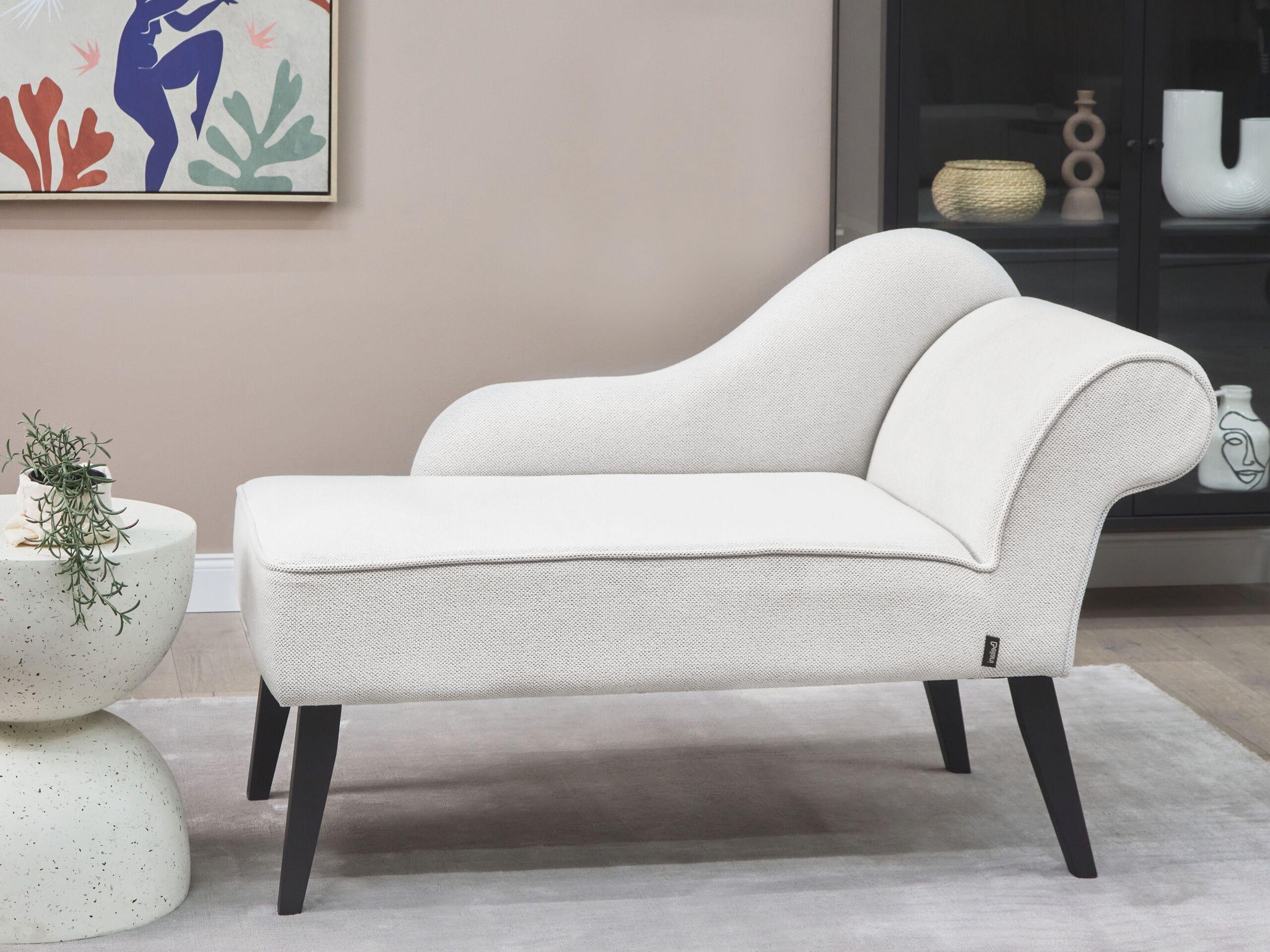 Beliani Chaise longue côté droit en Polyester Traditionnel BIARRITZ  