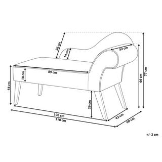 Beliani Chaise longue côté droit en Polyester Traditionnel BIARRITZ  