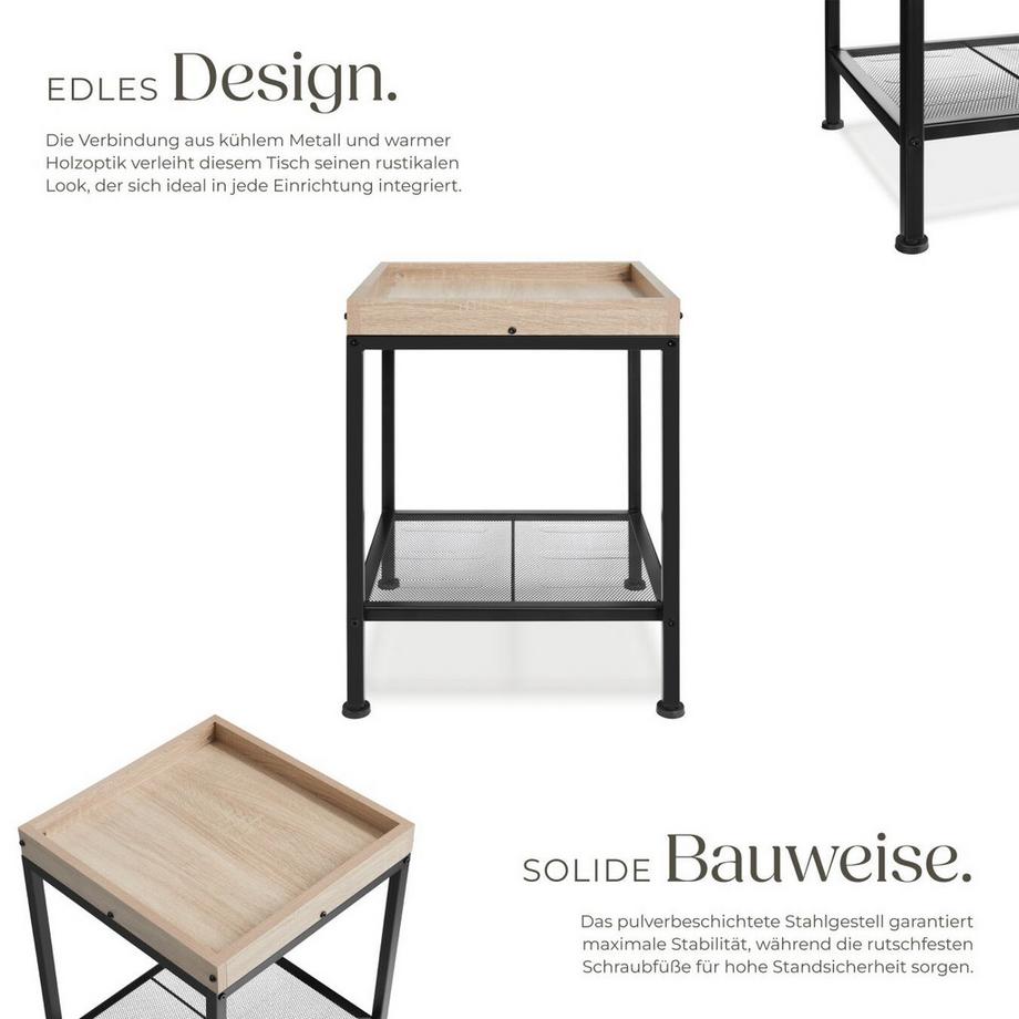 Tectake Beistelltisch Rochester Industrial Style Holz und Stahl  