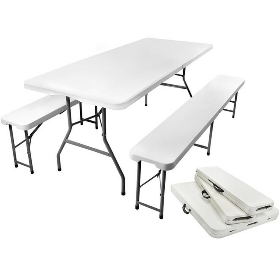 Gardlov Klappbarer Gartentisch 180 cm + 2 Bänke  