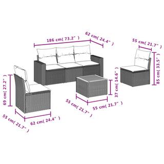 VidaXL Garten sofagarnitur poly-rattan  