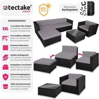 Tectake Set in rattan Milano  