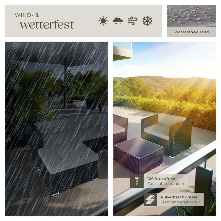 Tectake Salottino lounge in rattan  Milano da 4 a 5 persone  