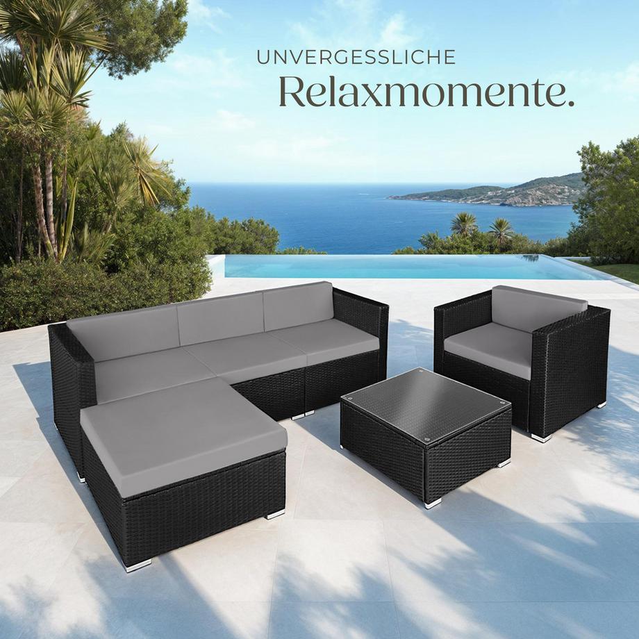 Tectake Salottino lounge in rattan  Milano da 4 a 5 persone  