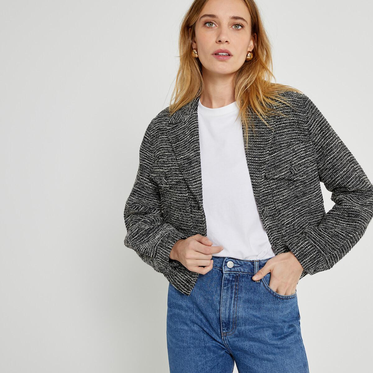 Image of Tweed-blouson Mit Knopfverschluss Unisex 34