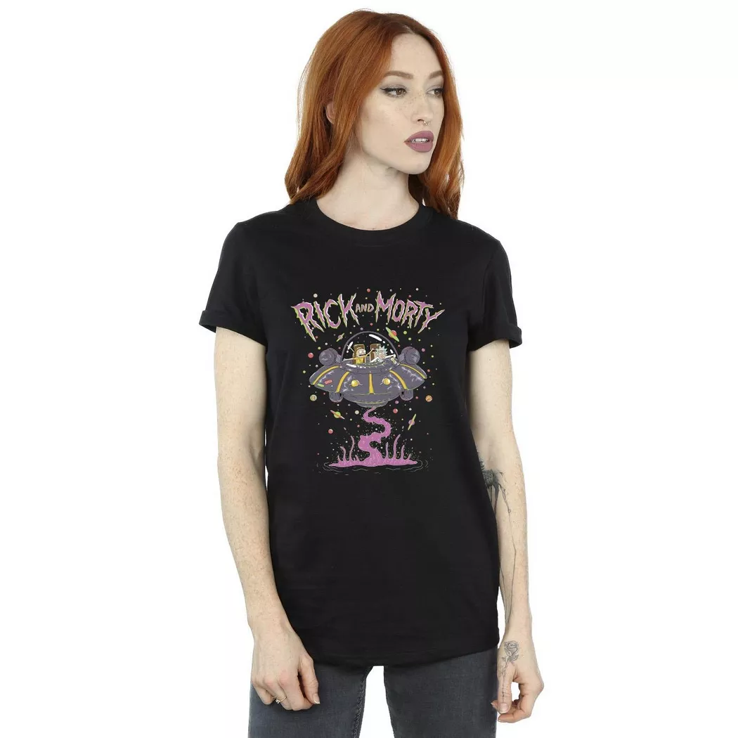 Rick And Morty - TShirt, für Damen, Schwarz, Größe S